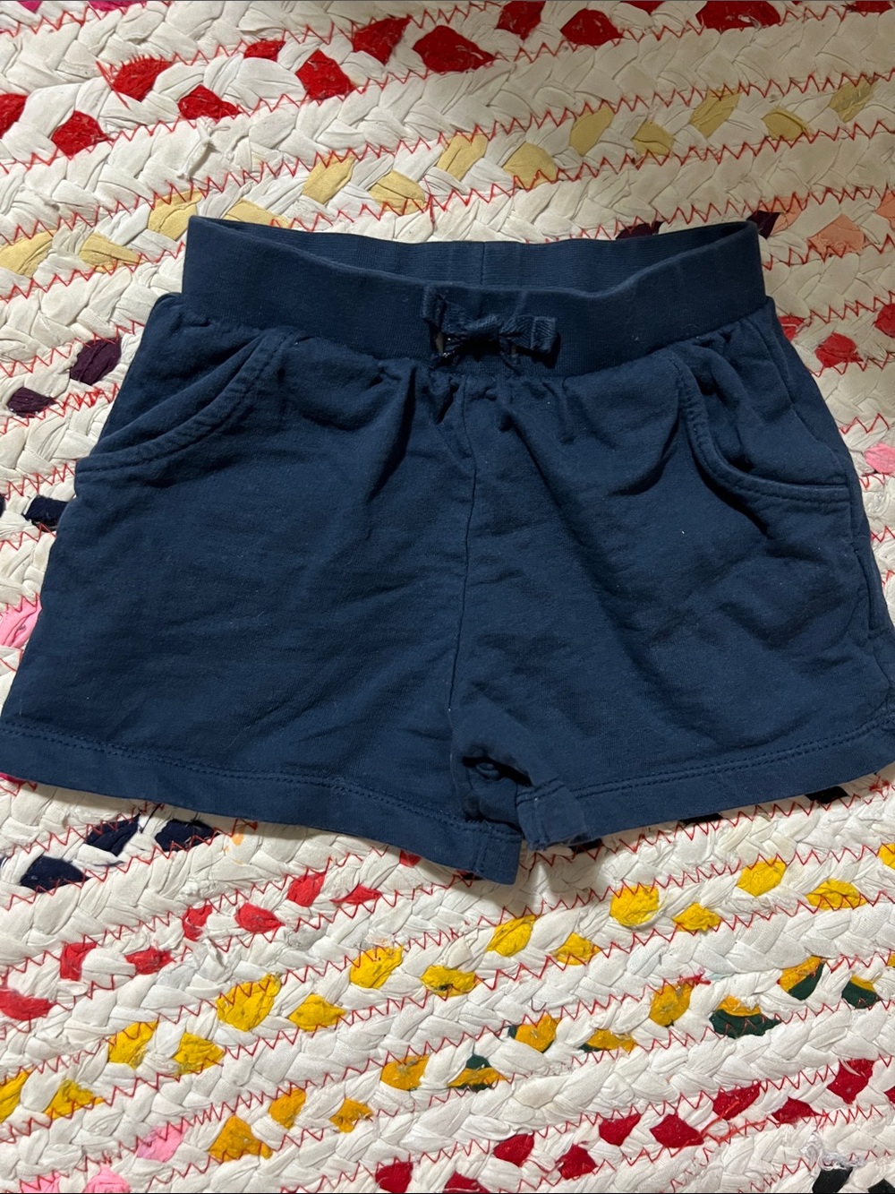 Kids Navy Drawstring Jersey Shorts